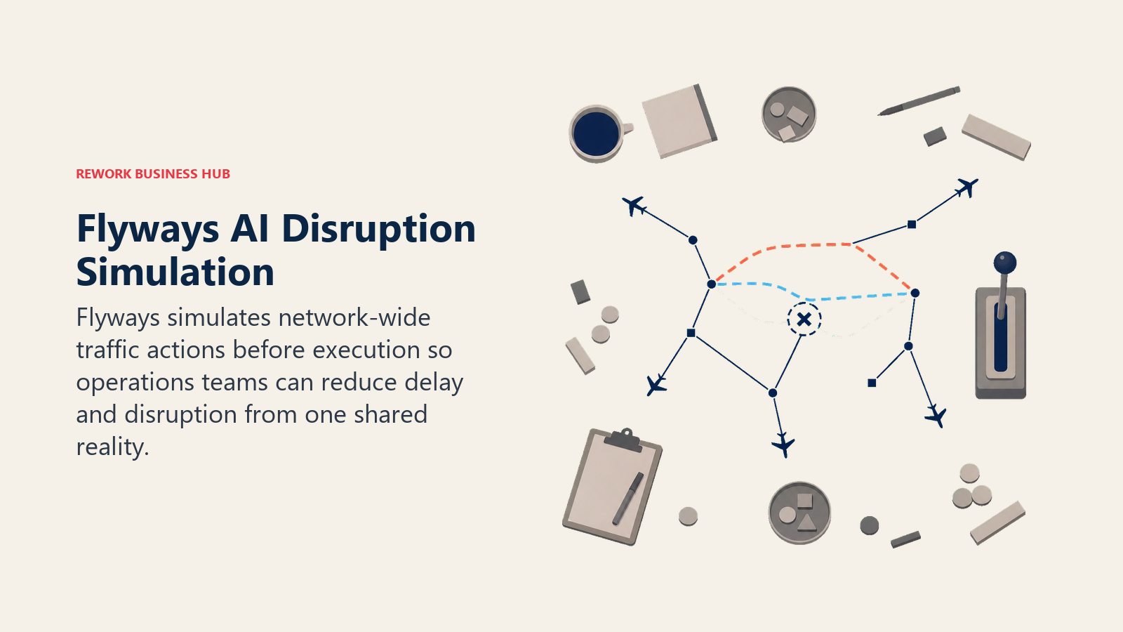 Flyways AI Disruption Simulation illustrated by air-traffic simulation table