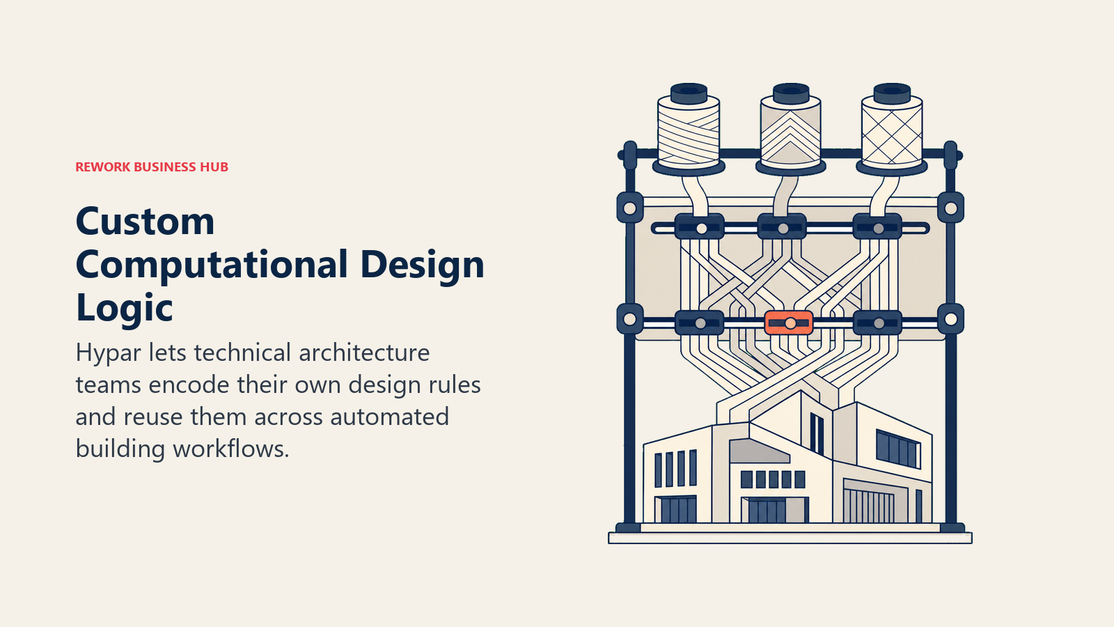 Custom Computational Design Logic illustrated by architectural rule loom