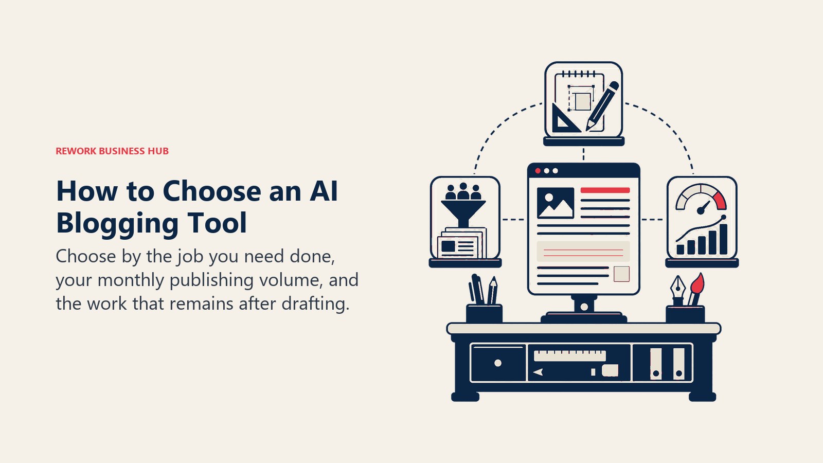 How to Choose an AI Blogging Tool shown as modular blogging workbench