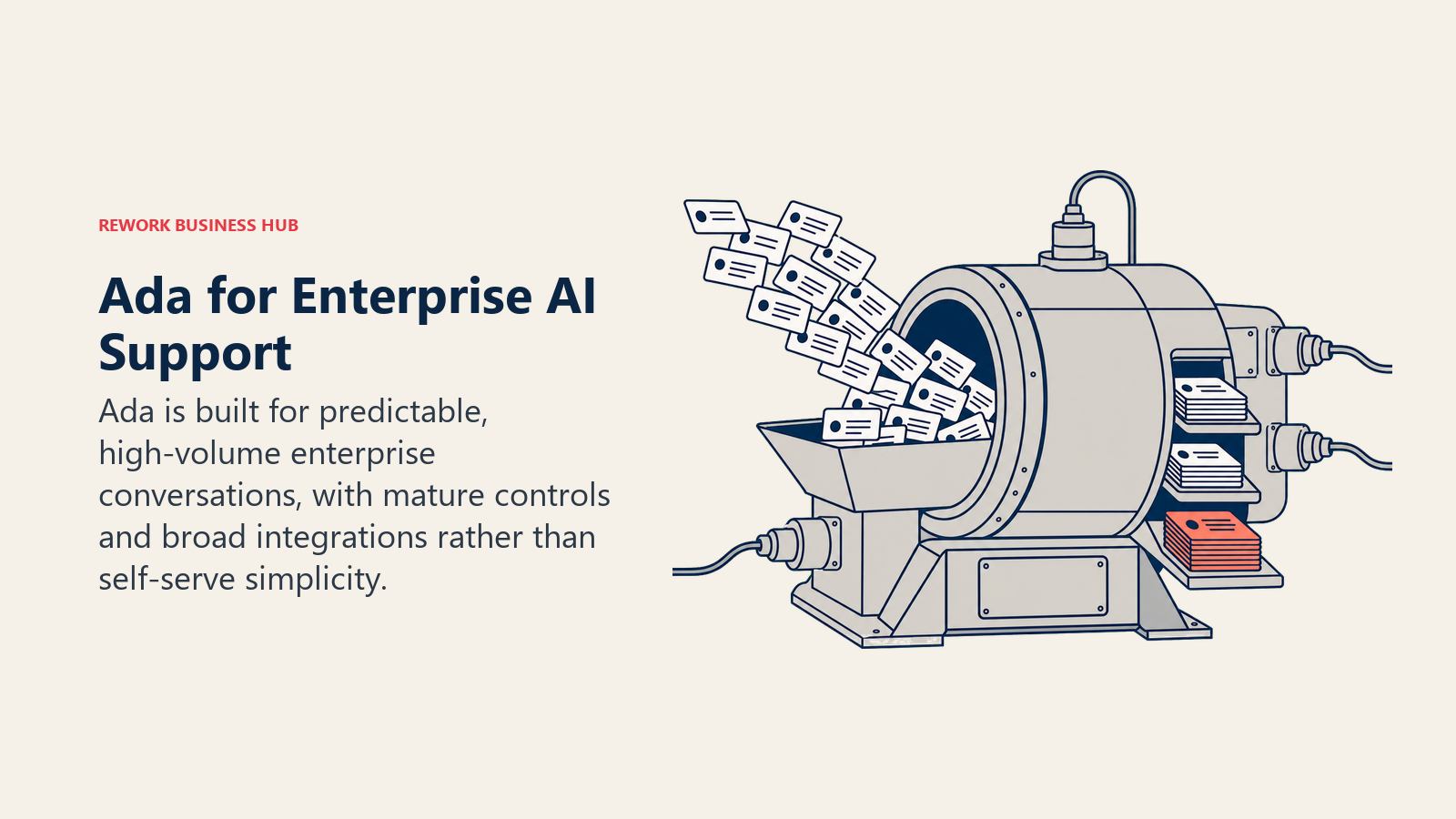 Ada enterprise AI support processing high conversation volume through a mature sorting system