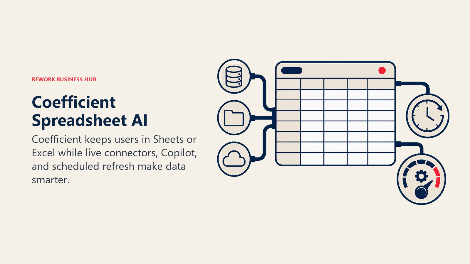 Coefficient Spreadsheet AI illustrated by smart spreadsheet docking station