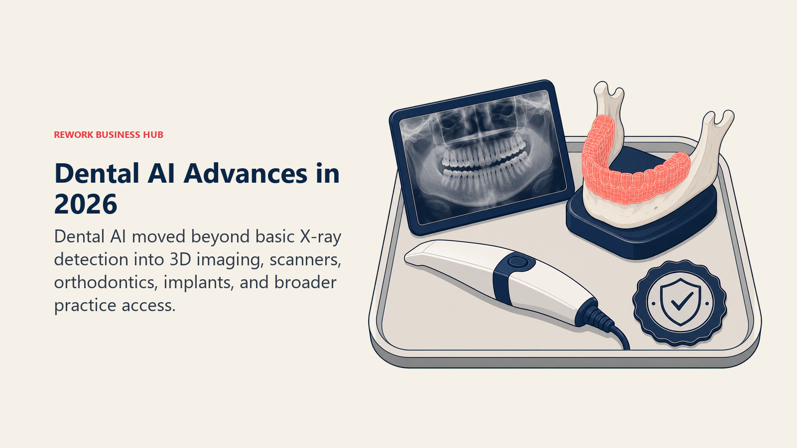 Dental AI advances in 2026 shown through 2D imaging, 3D scans, intraoral scanners, and regulatory clearance