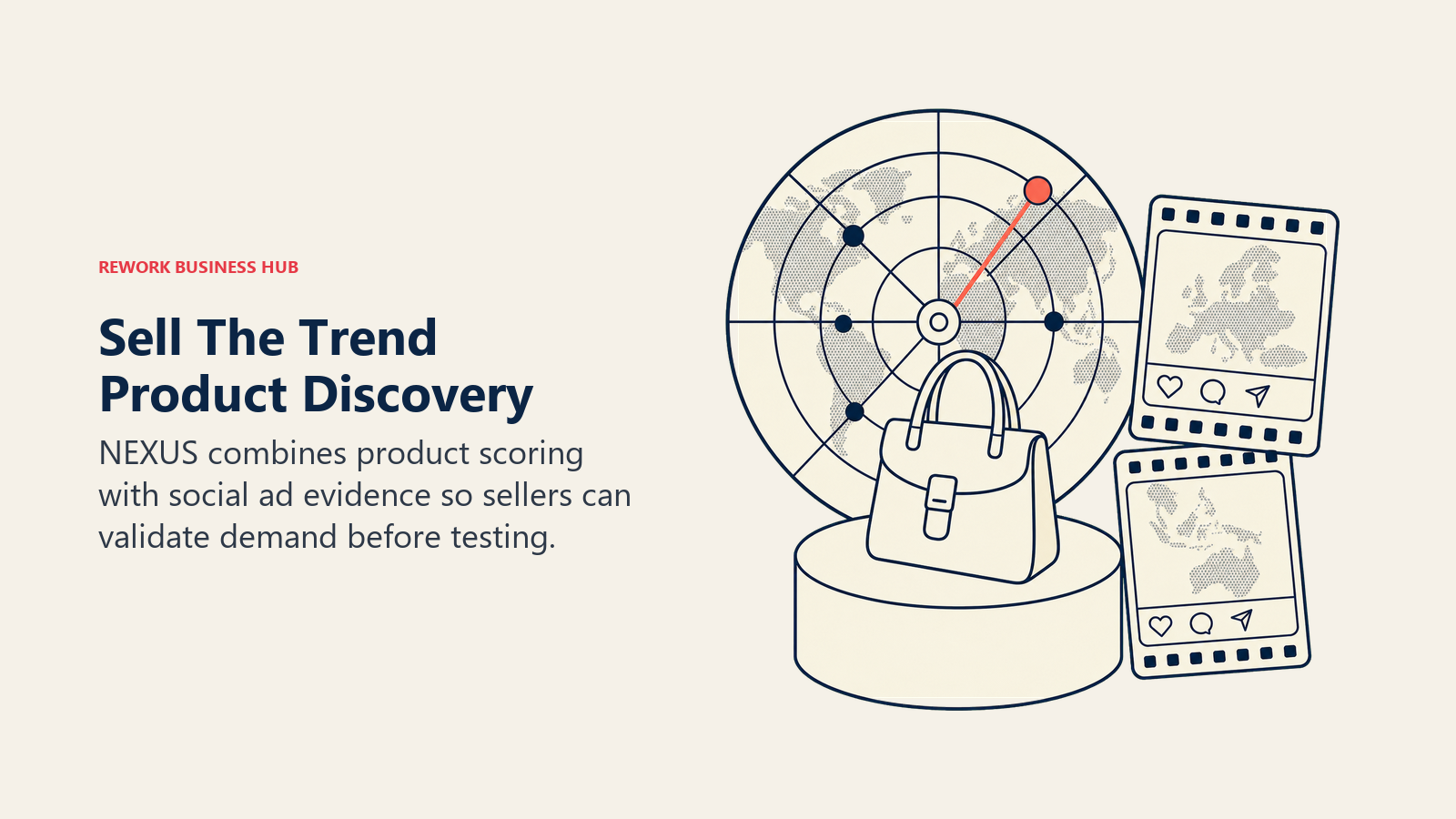 Product discovery radar combining trend scoring with social ad evidence