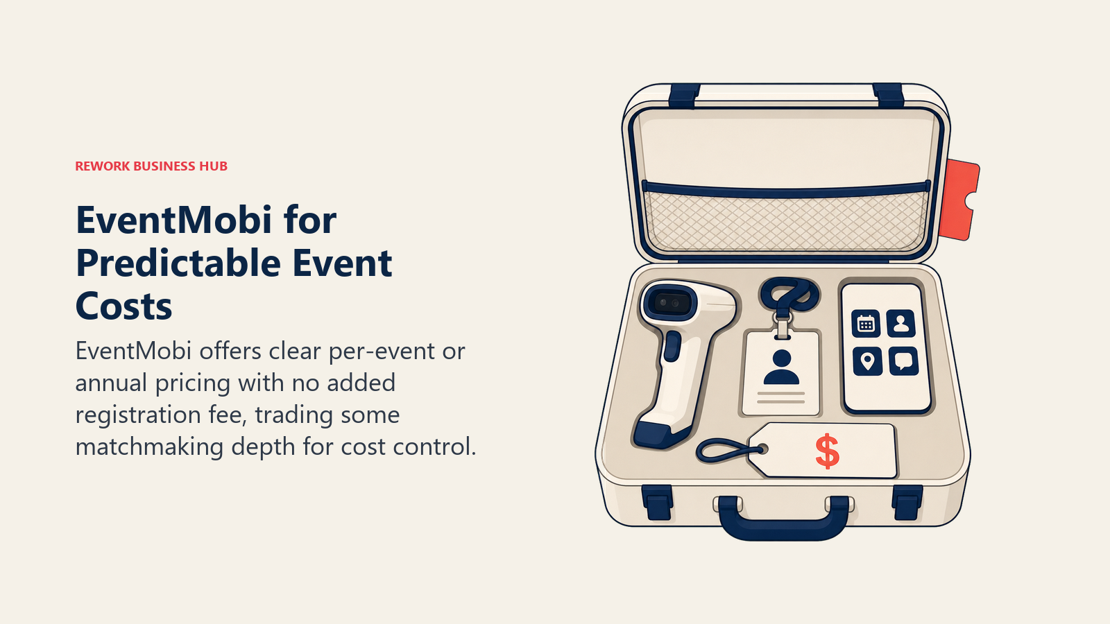 EventMobi for Predictable Event Costs shown as transparent event kit