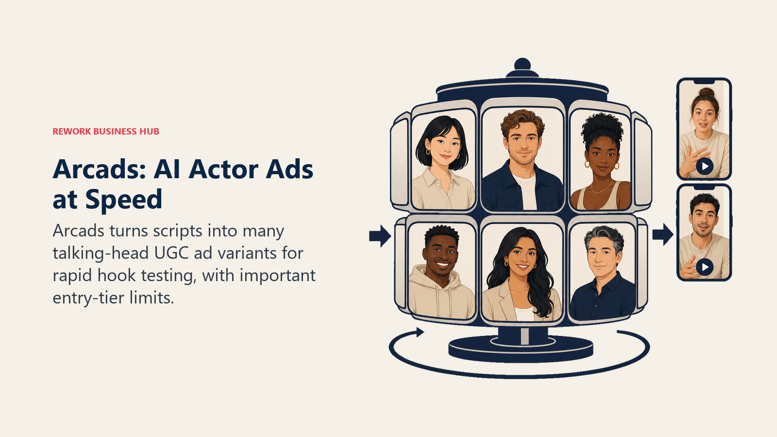 Arcads casting AI actors and turning scripts into multiple UGC video ads