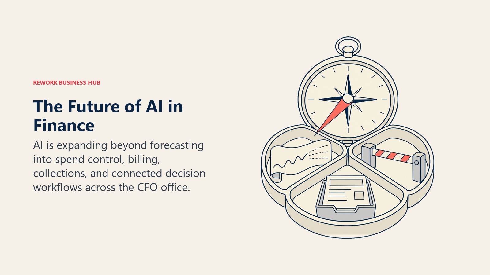 The Future of AI in Finance illustrated by expanding CFO compass