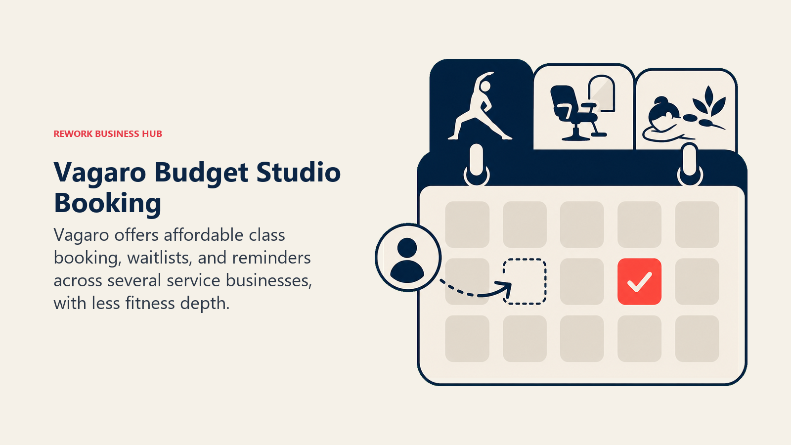 Vagaro budget booking shown as an affordable calendar for fitness and other service appointments