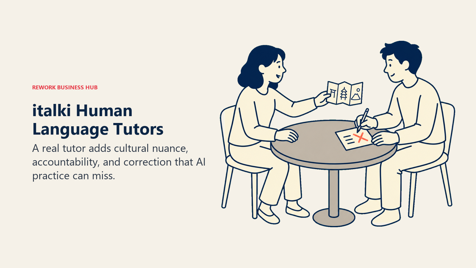 italki human tutoring session with two people exchanging a cultural map and correction note