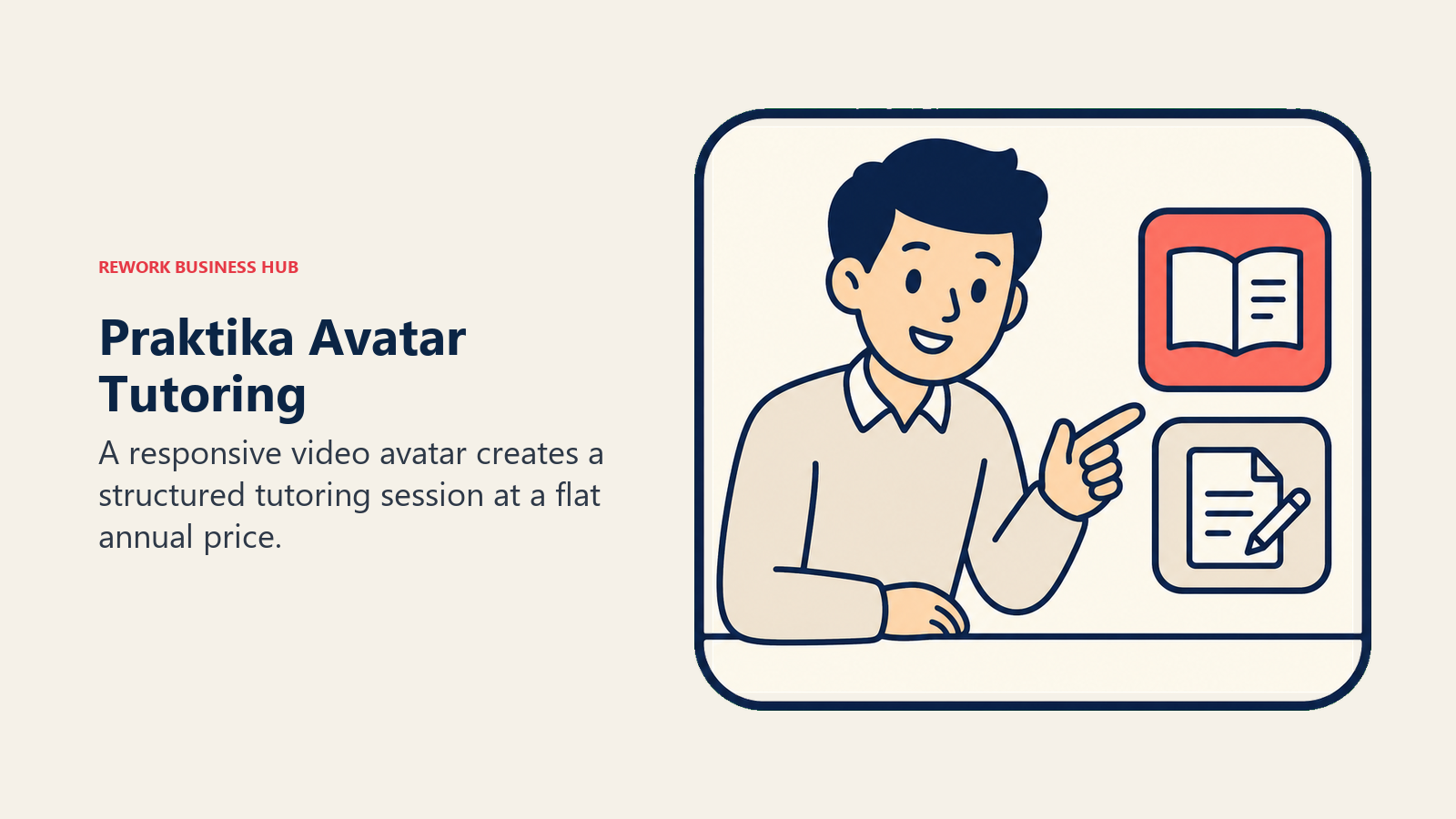 Praktika avatar tutor responding inside a video lesson portal