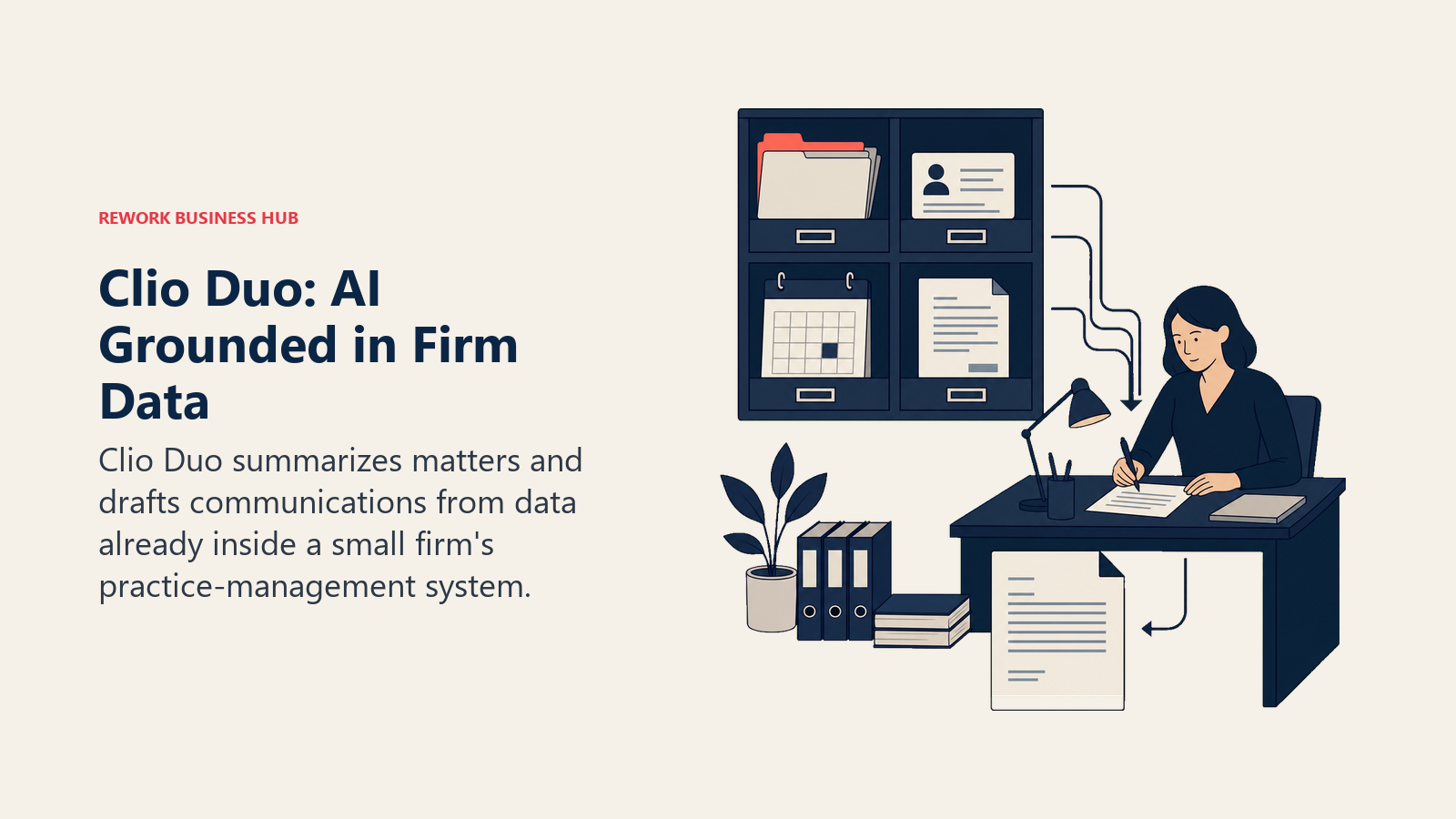 Clio Duo grounded in a small law firm's matter, calendar, contact, and billing data