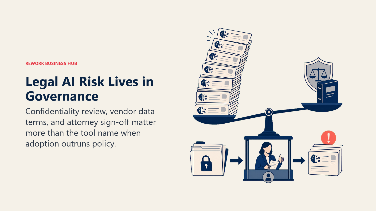 Legal AI adoption outpacing governance with confidentiality and attorney-review checkpoints
