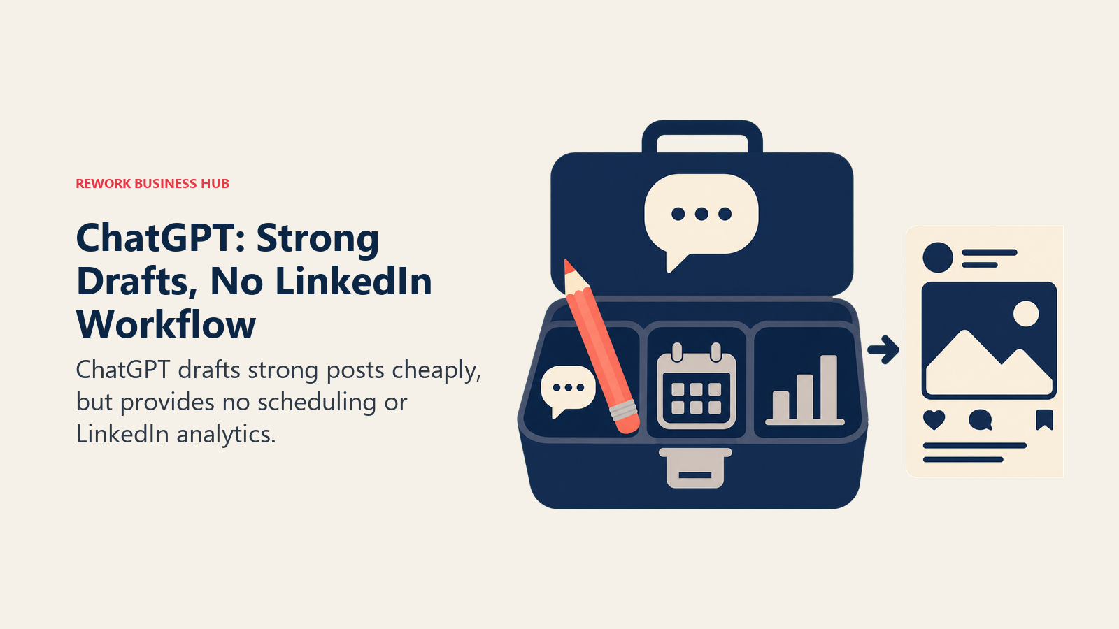 ChatGPT LinkedIn post drafting without scheduling or analytics