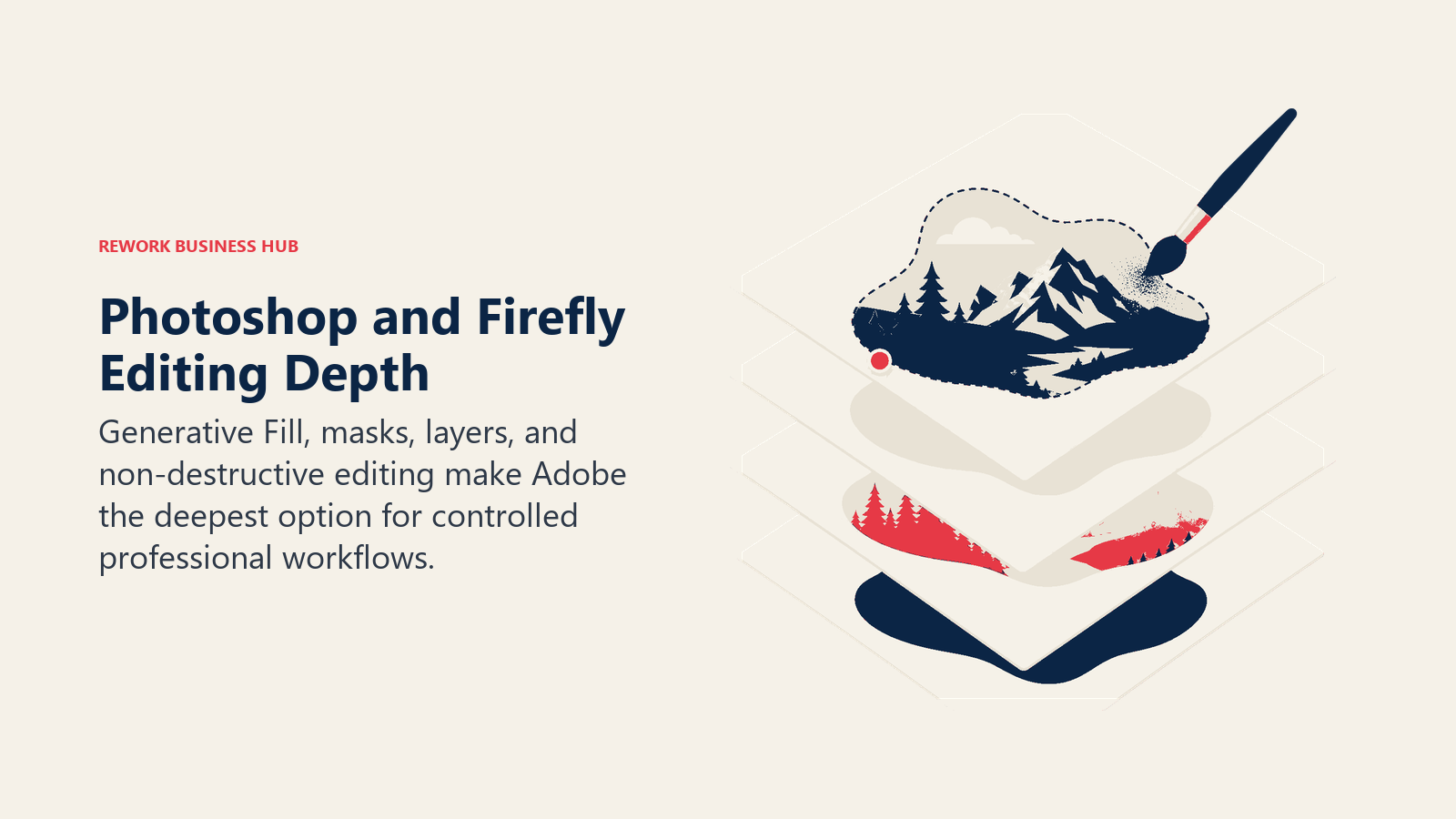Photoshop and Firefly Editing Depth shown as layered image canvas with selective magic brush