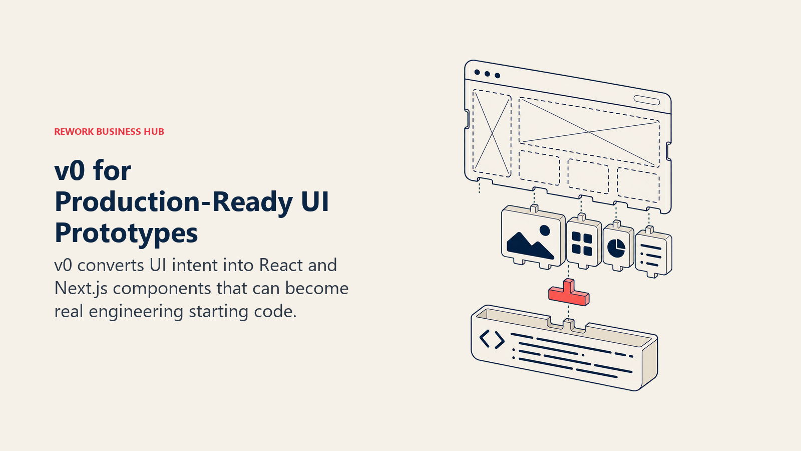 v0 for Production-Ready UI Prototypes shown as UI component construction kit