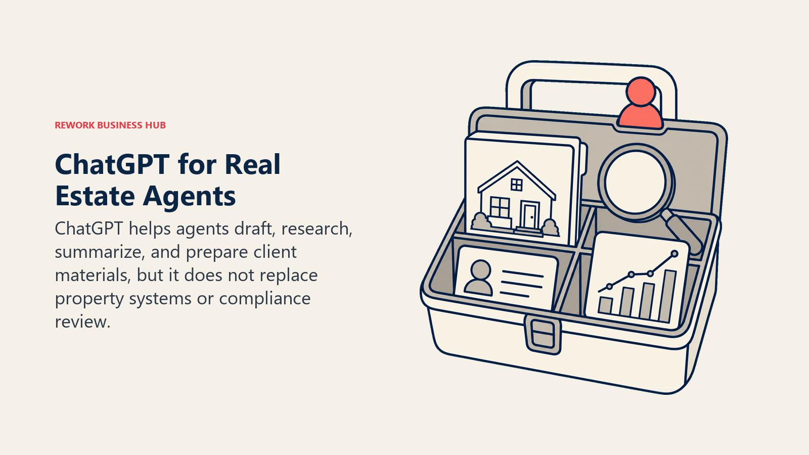ChatGPT for Real Estate Agents illustrated by real-estate task caddy
