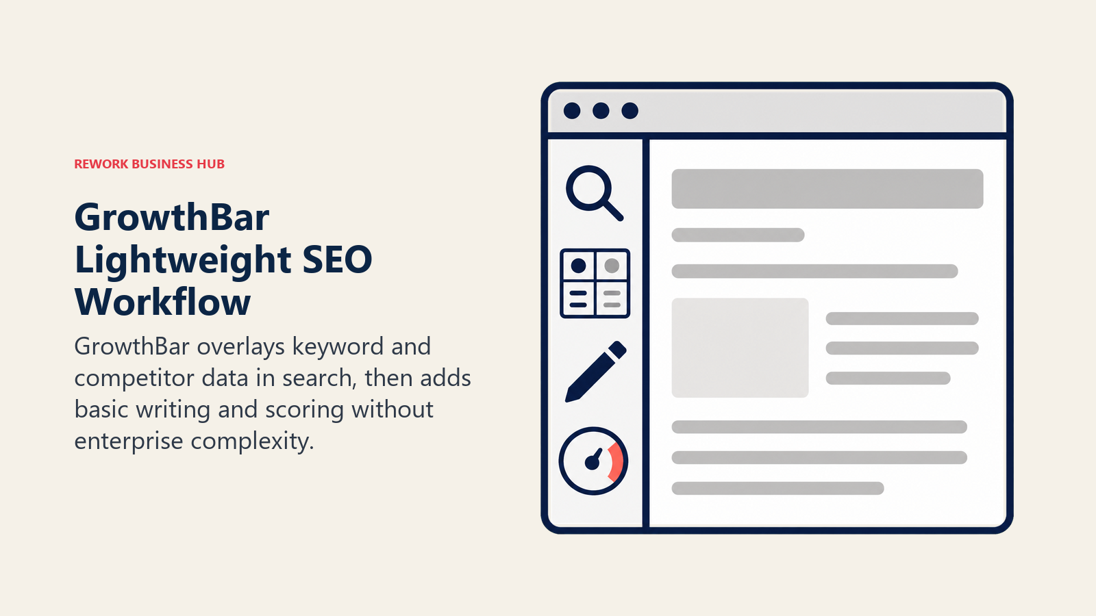 GrowthBar Lightweight SEO Workflow illustrated as browser-side SEO pocket toolkit