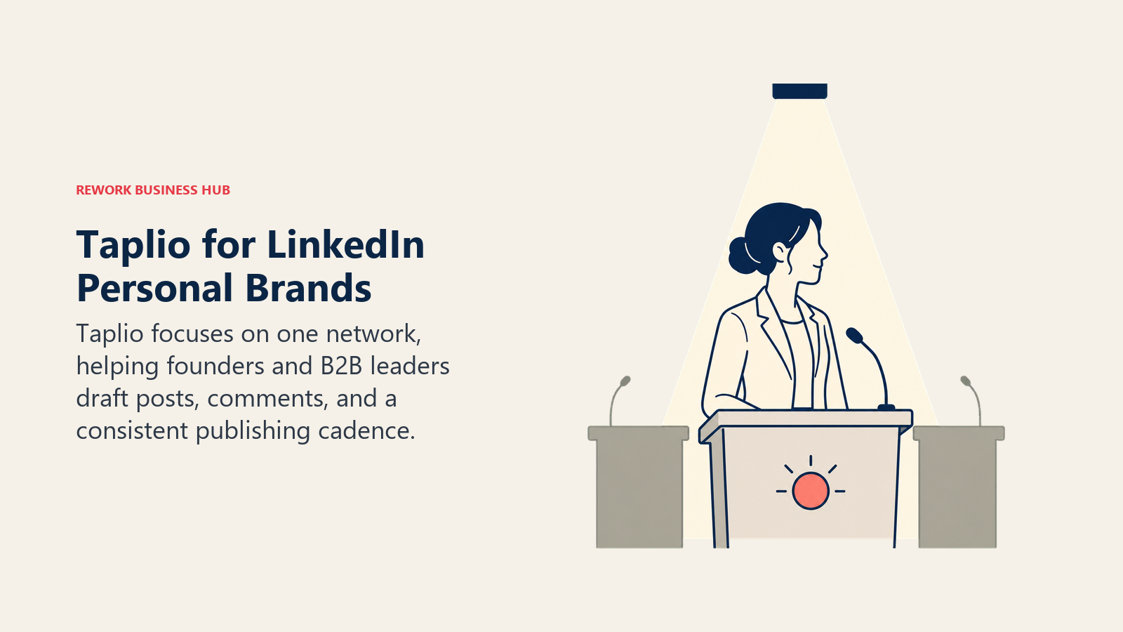 Taplio for LinkedIn Personal Brands shown as professional at single-platform podium
