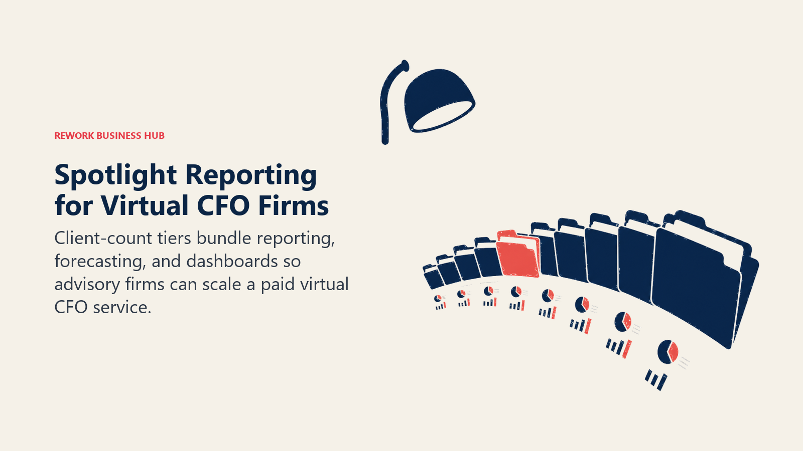 Spotlight illuminating an expanding virtual CFO client portfolio