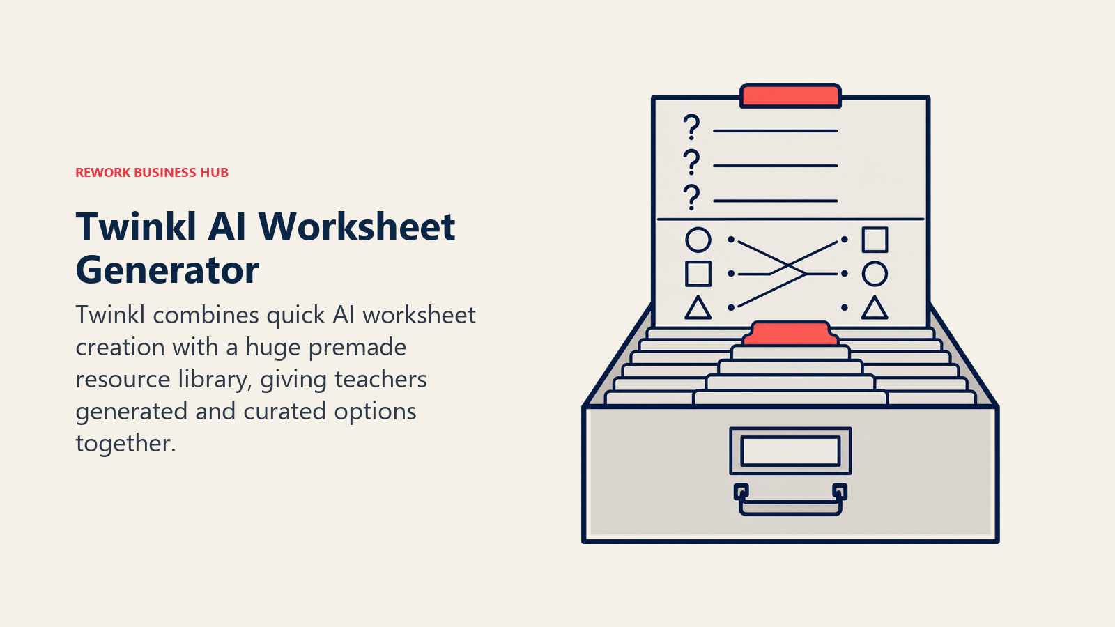 Twinkl AI generating a new worksheet from a large organized teaching resource library