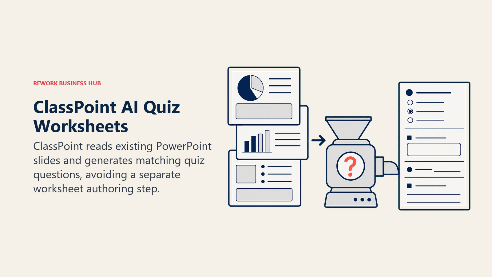 ClassPoint AI converting presentation slides into a matching quiz worksheet