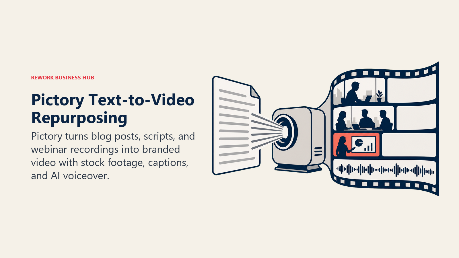 Pictory transforming a blog post or script into a captioned branded video