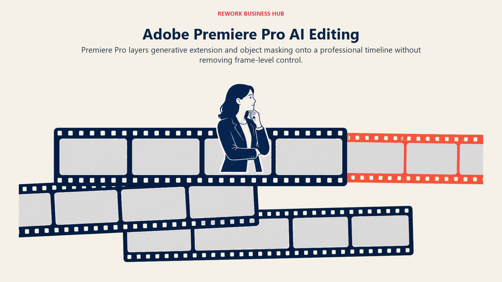 Adobe Premiere Pro AI extending a professional video timeline and isolating an object mask