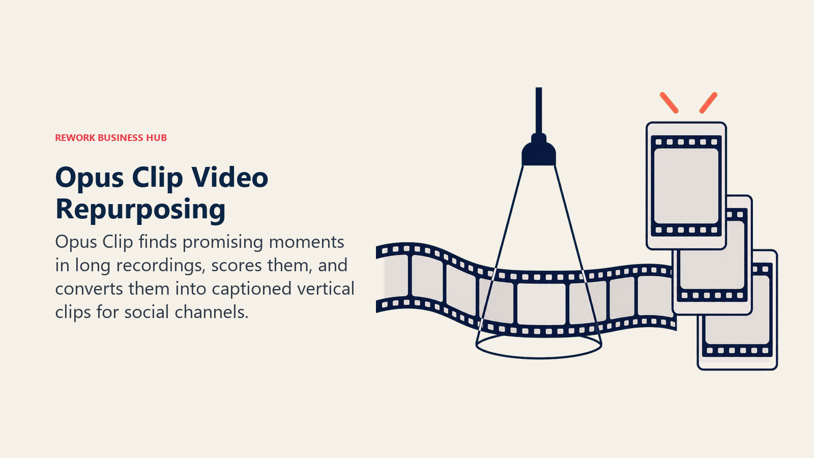 Opus Clip selecting high-potential moments from a long video into ranked short clips