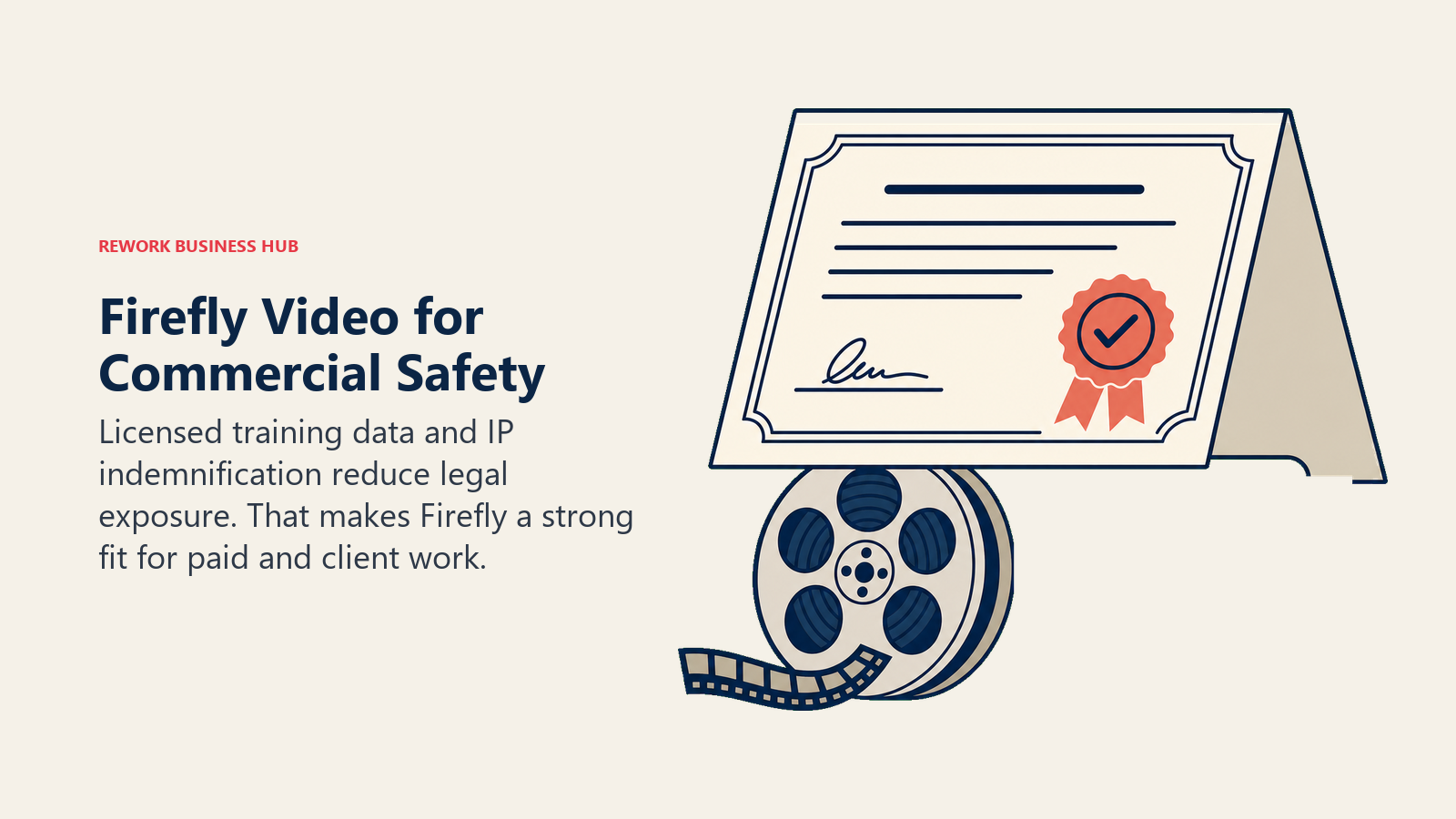 Firefly commercial safety represented by a licensed rights certificate protecting a film reel
