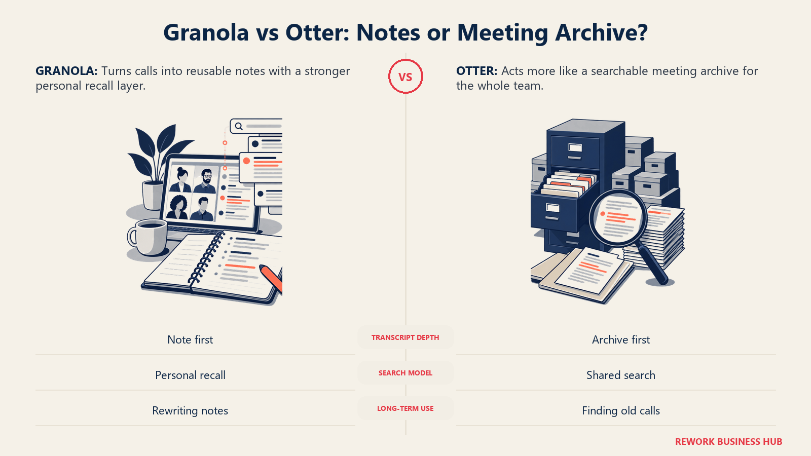 Granola vs Otter: Notes or Meeting Archive? comparison visual