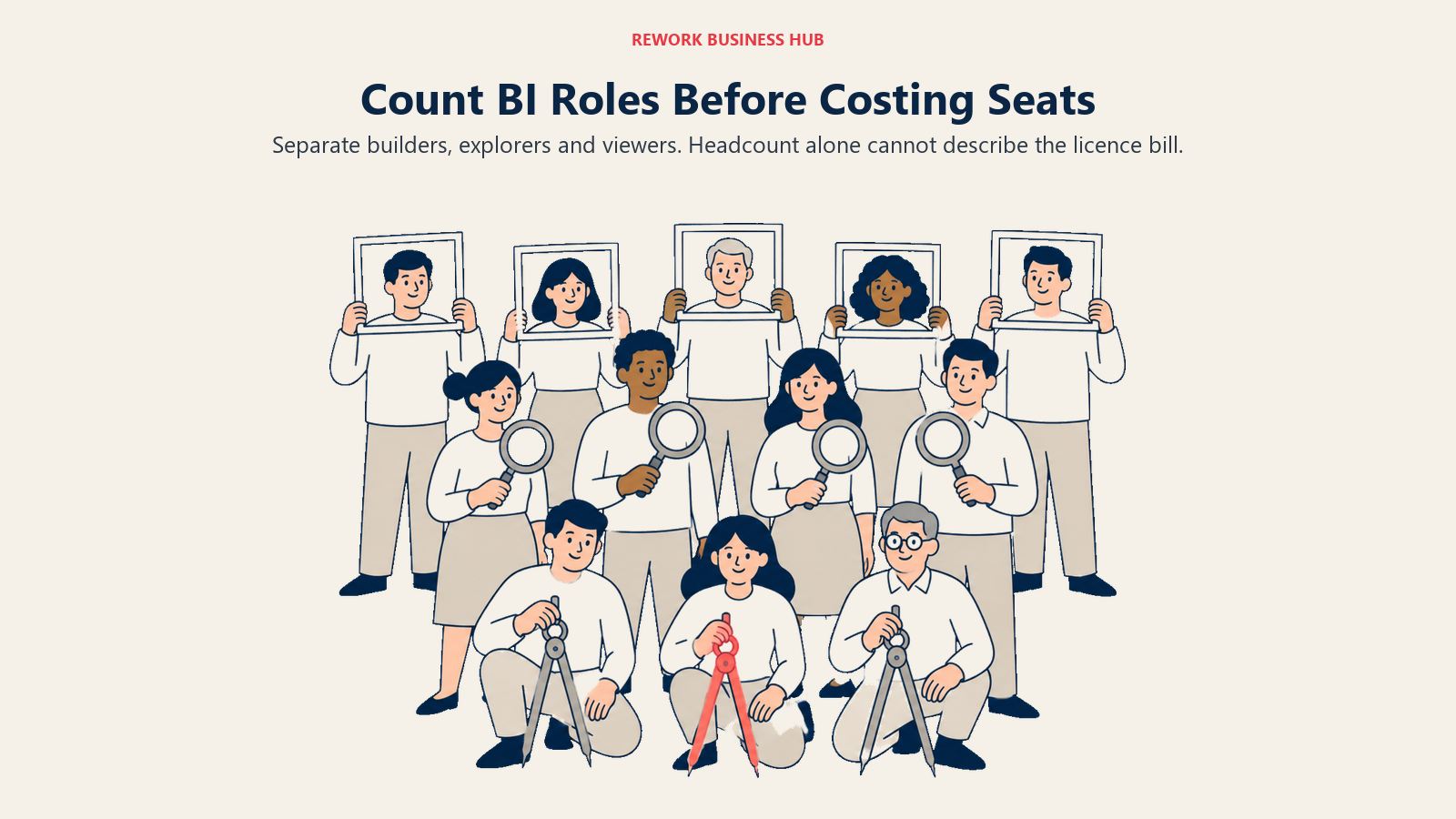 Count BI Roles Before Costing Seats illustrated with role amphitheater