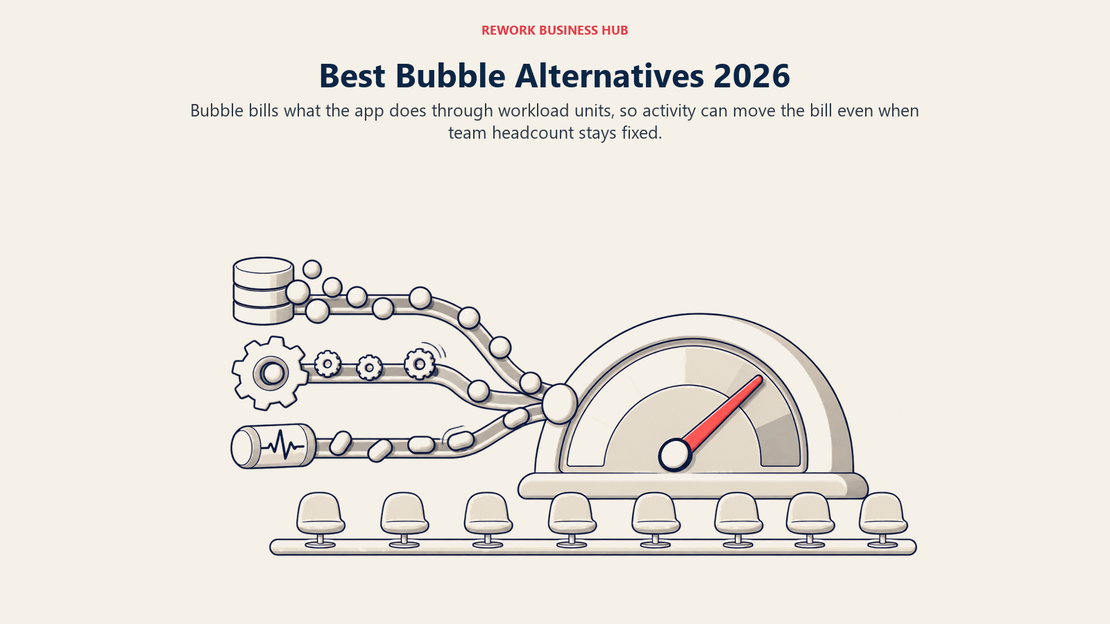 Best Bubble alternatives shown through a workload meter driven by app activity instead of user seats