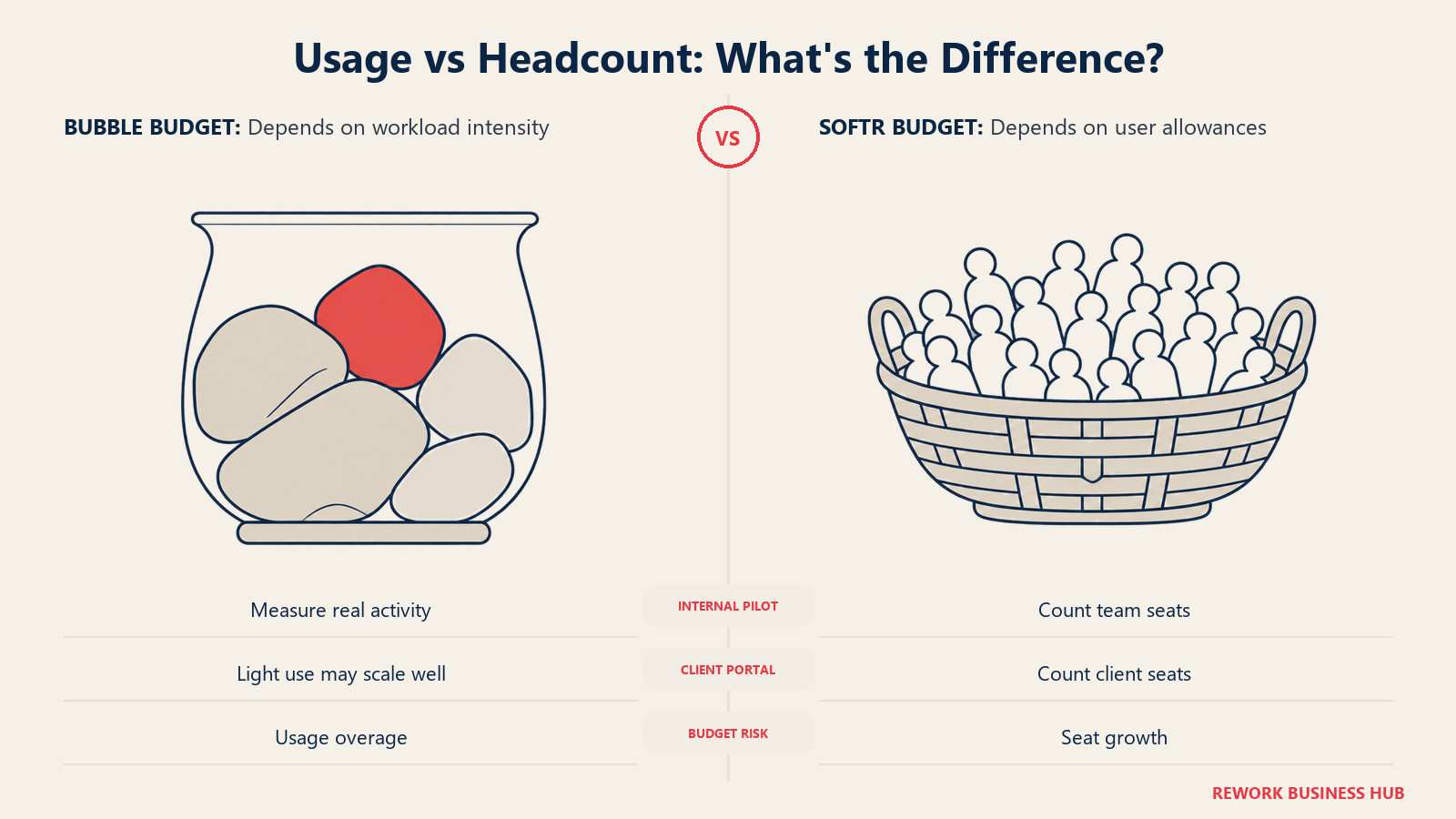 Usage vs Headcount: What's the Difference? Price a realistic workload and a realistic login base before comparing totals.