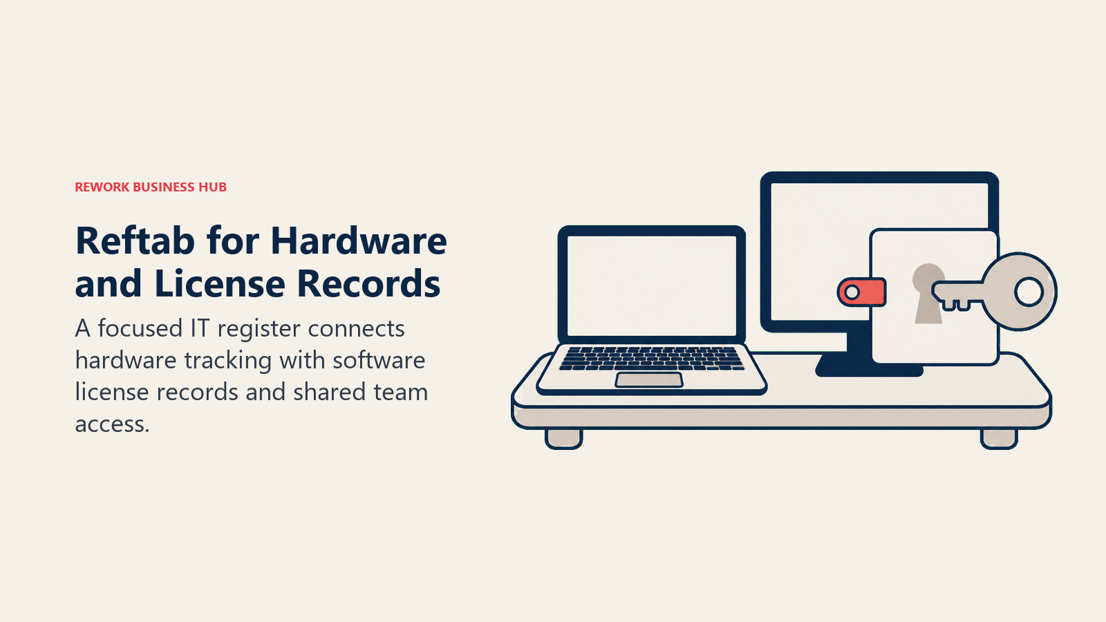 Reftab laptop and monitor records linked to a software license key