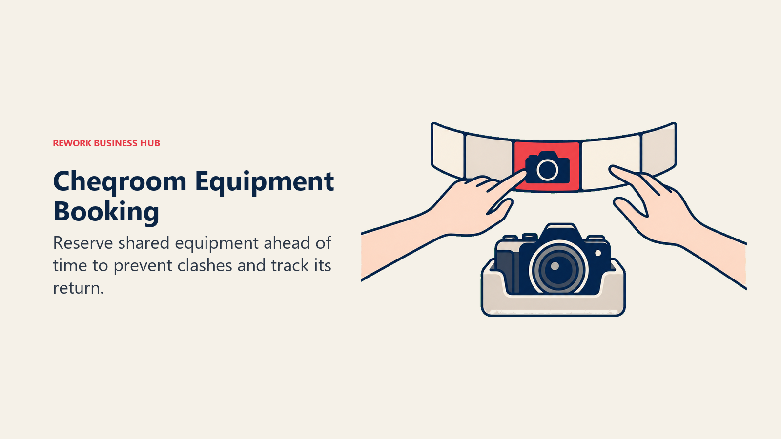 Cheqroom Equipment Booking: Reserve shared equipment ahead of time to prevent clashes and track its return.