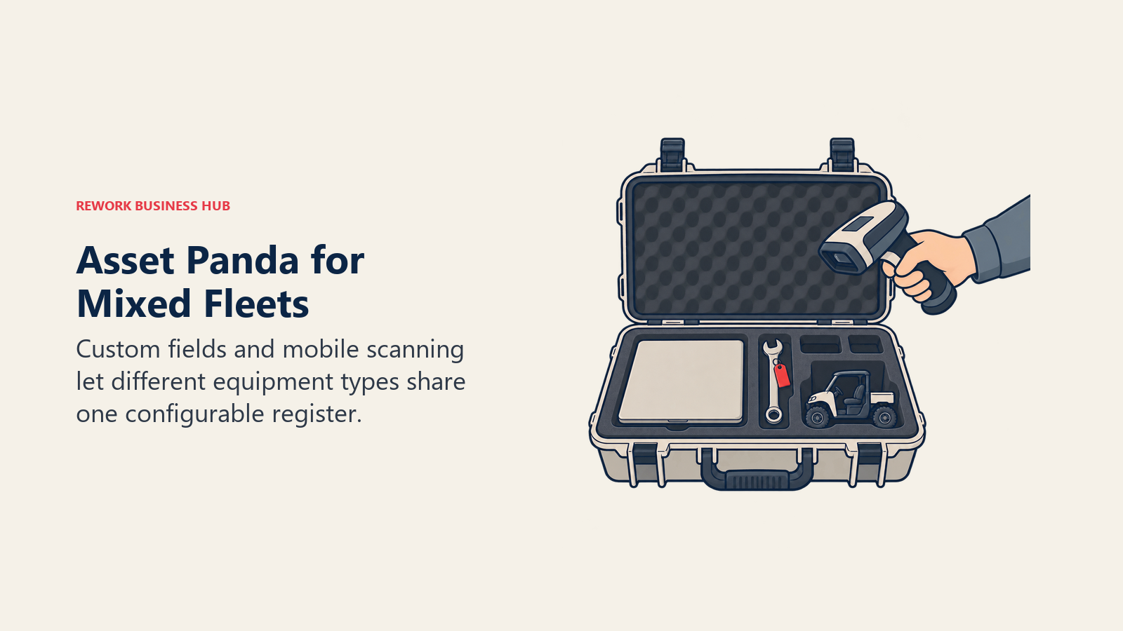 Asset Panda for Mixed Fleets: Custom fields and mobile scanning let different equipment types share one configurable register.