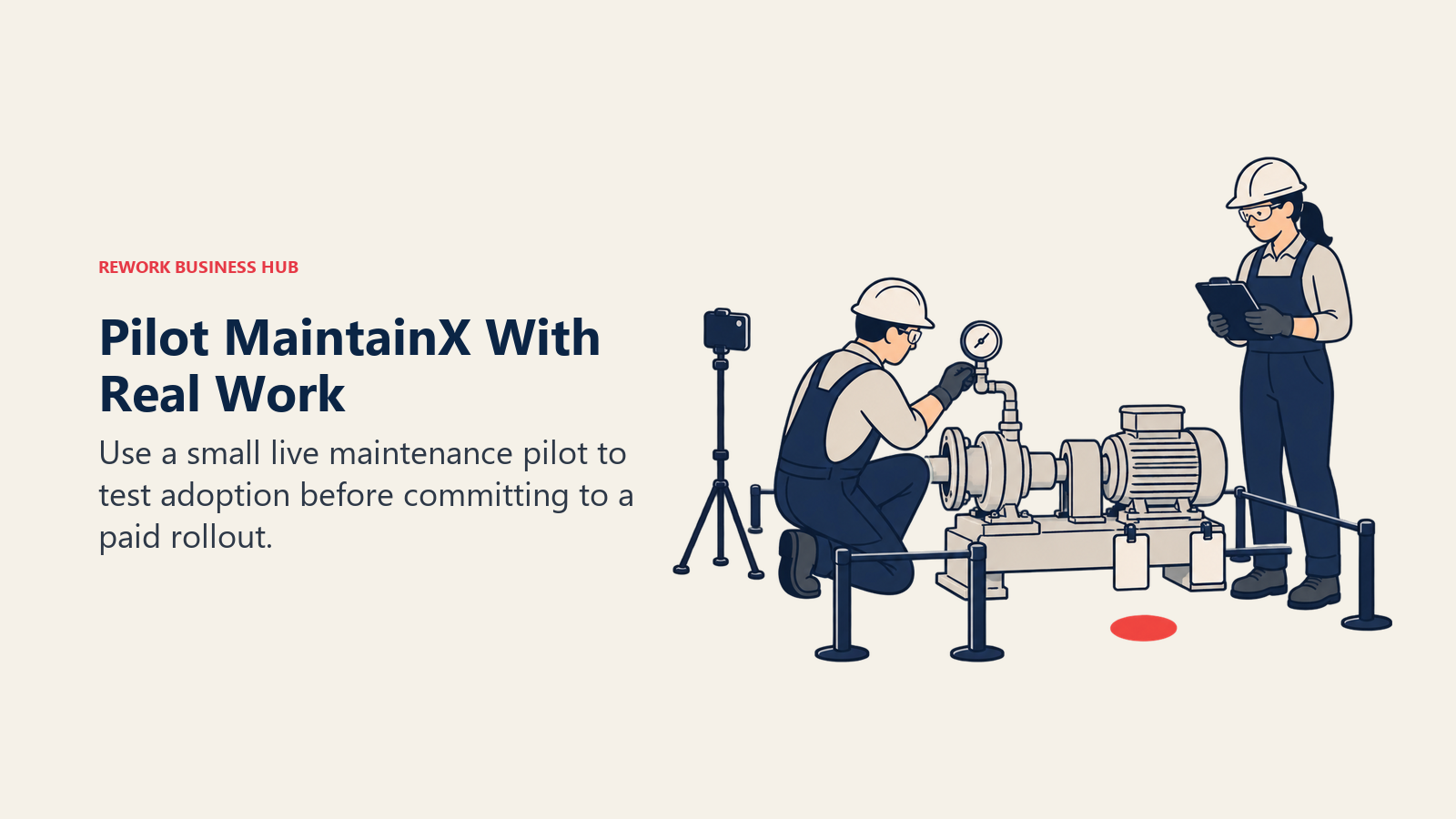 Pilot MaintainX With Real Work: Use a small live maintenance pilot to test adoption before committing to a paid rollout.