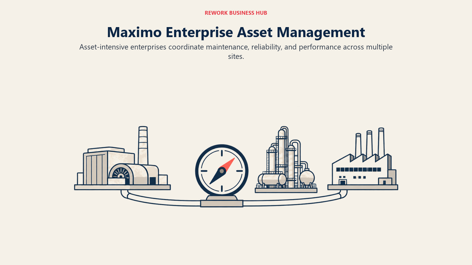 Maximo Enterprise Asset Management: Asset-intensive enterprises coordinate maintenance, reliability, and performance across multiple sites.