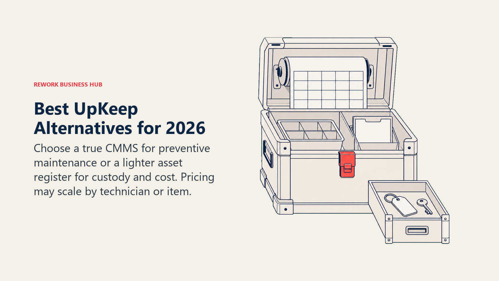 Maintenance tool chest separating preventive maintenance operations from lighter asset tracking