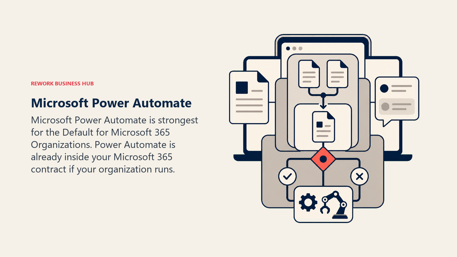 Microsoft Power Automate illustrated with native workspace