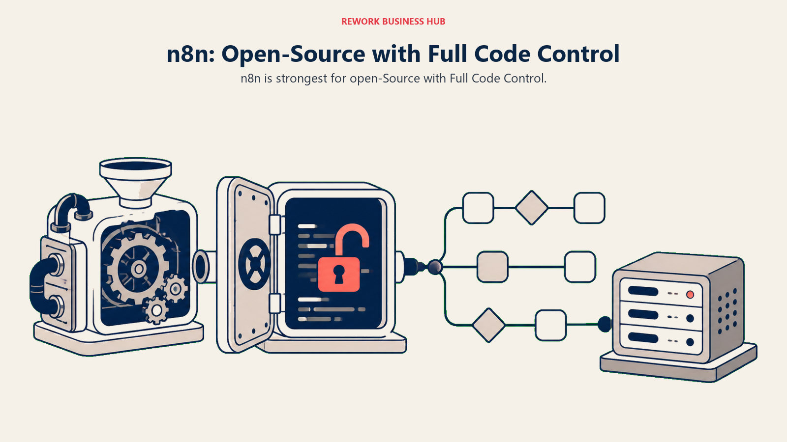 n8n: Open-Source with Full Code Control illustrated with open engine