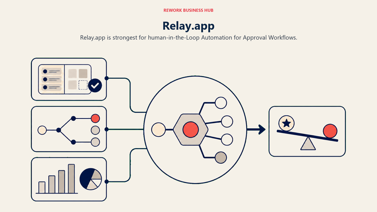 Relay.app illustrated with decision workbench