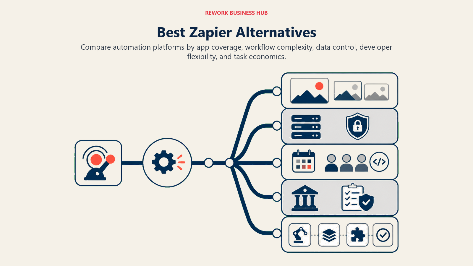 Best Zapier Alternatives illustrated with branching rail