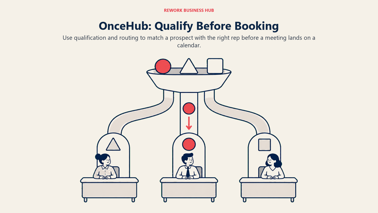 OnceHub: Qualify Before Booking: Use qualification and routing to match a prospect with the right rep before a meeting lands on a calendar.