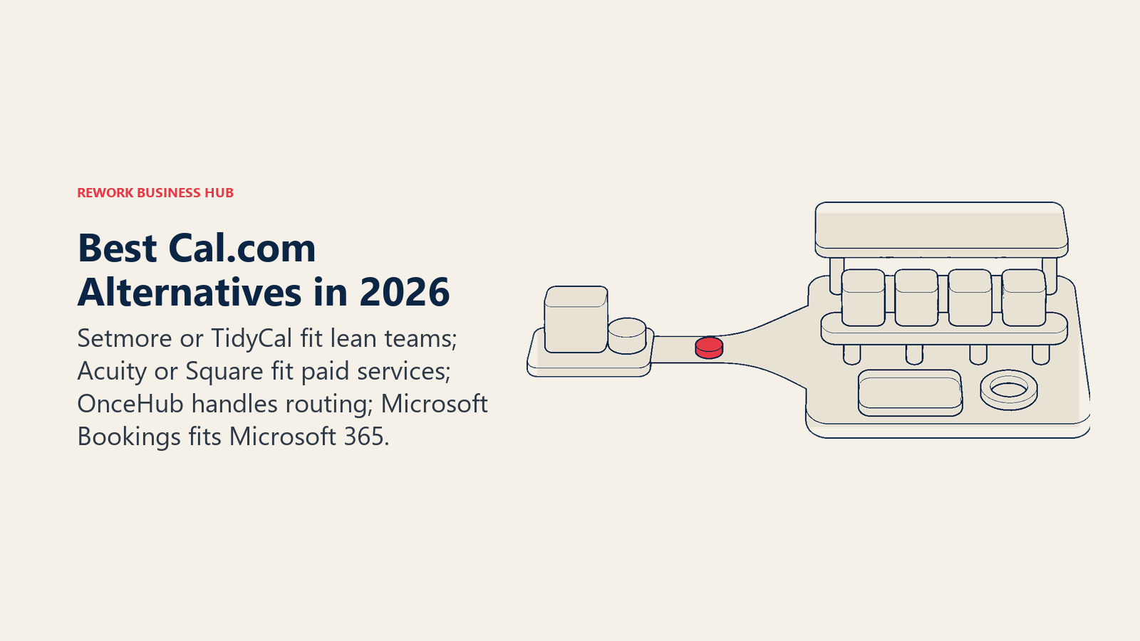 Best Cal.com alternatives illustrated as a move from one self-hosted calendar seat to team booking, routing, and service workflows