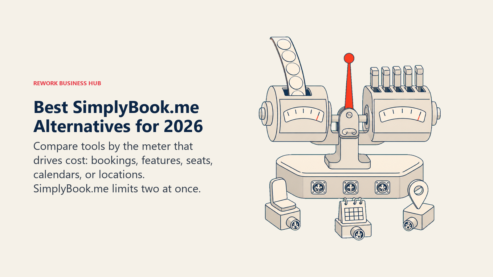 Booking mechanism with separate appointment-volume and custom-feature meters