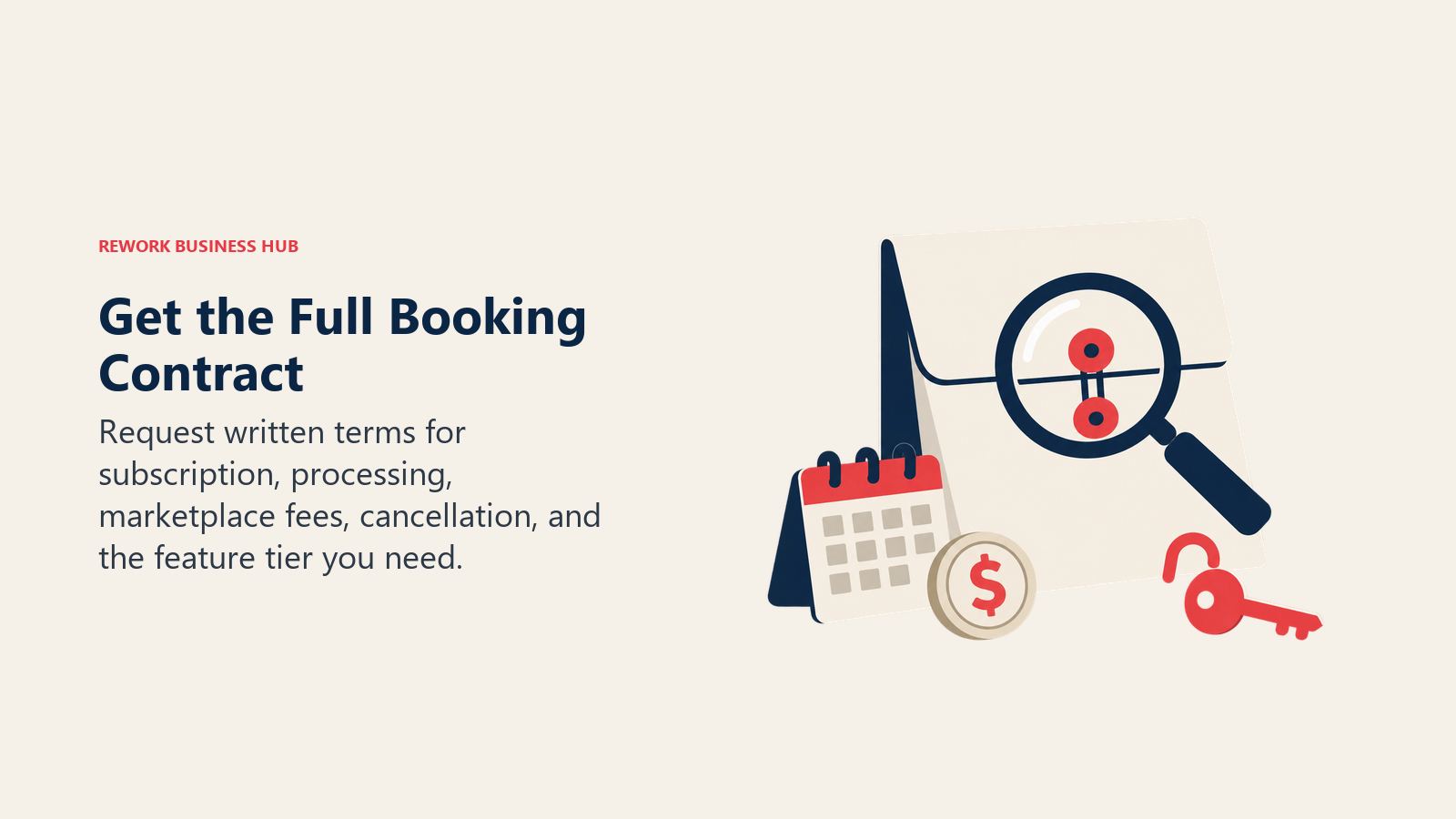 Get the Full Booking Contract: Request written terms for subscription, processing, marketplace fees, cancellation, and the feature tier you need.