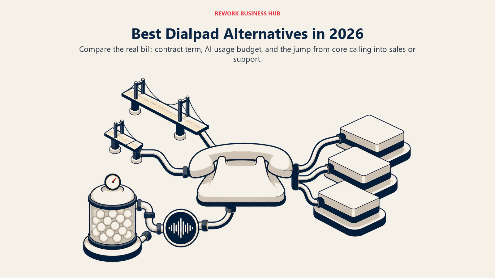 Business phone alternatives branching around Dialpad's contract gap, separate AI budget, and sales and support tier jumps