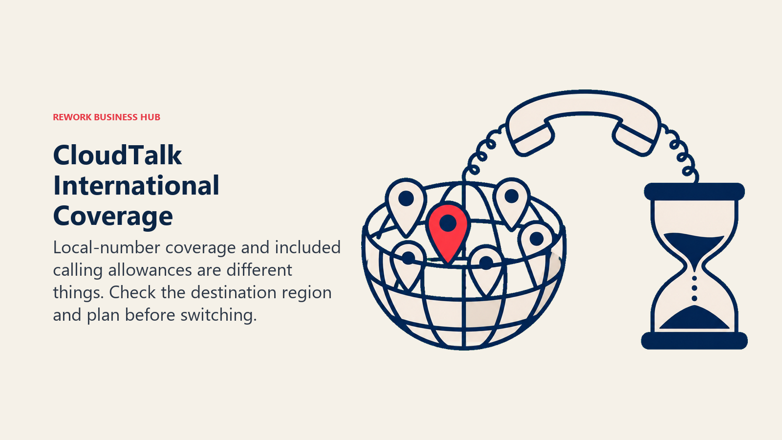CloudTalk International Coverage illustrated with reach and allowance