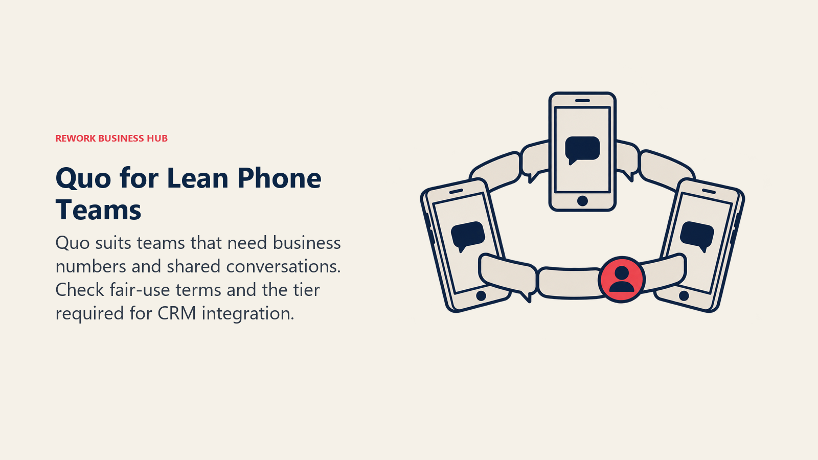 Quo for Lean Phone Teams illustrated with shared conversation ribbon