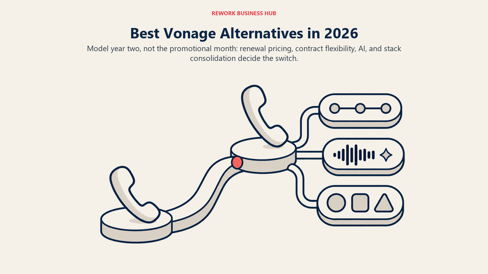 Vonage alternatives illustrated through a promotional first-year phone plan rising to a higher renewal step